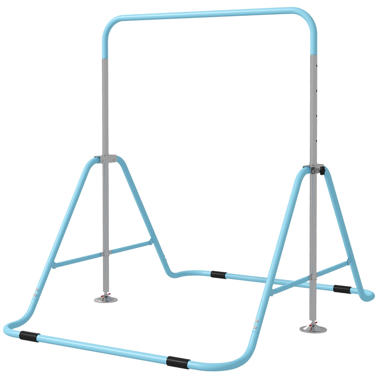 HOMCOM Kids Gymnastics Bar w/ Adjustable Height Foldable Horizontal Bars Green