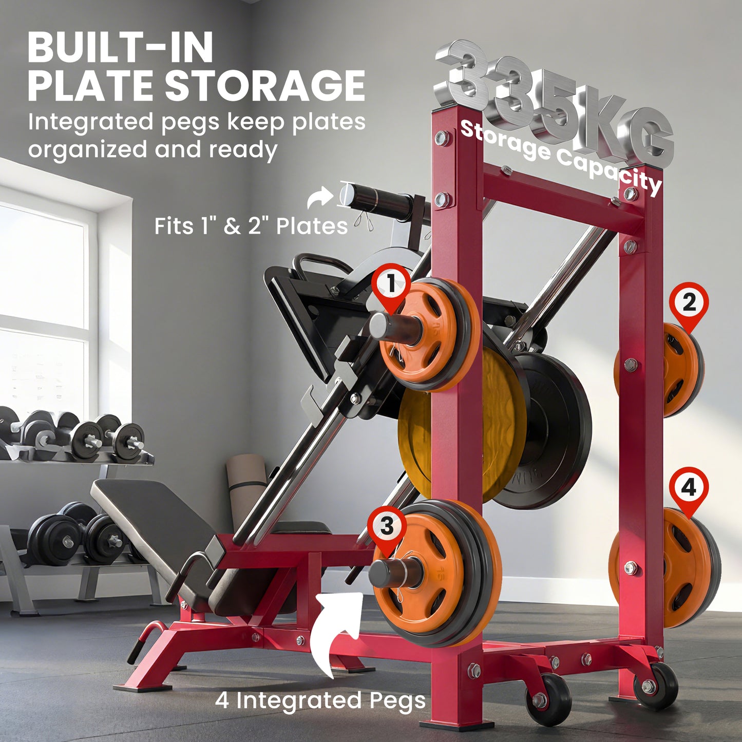 SPORTNOW Leg Press Machine with Wheels and Calf Block, Adjustable Squat Machine for Home Gym, 455KG Capacity