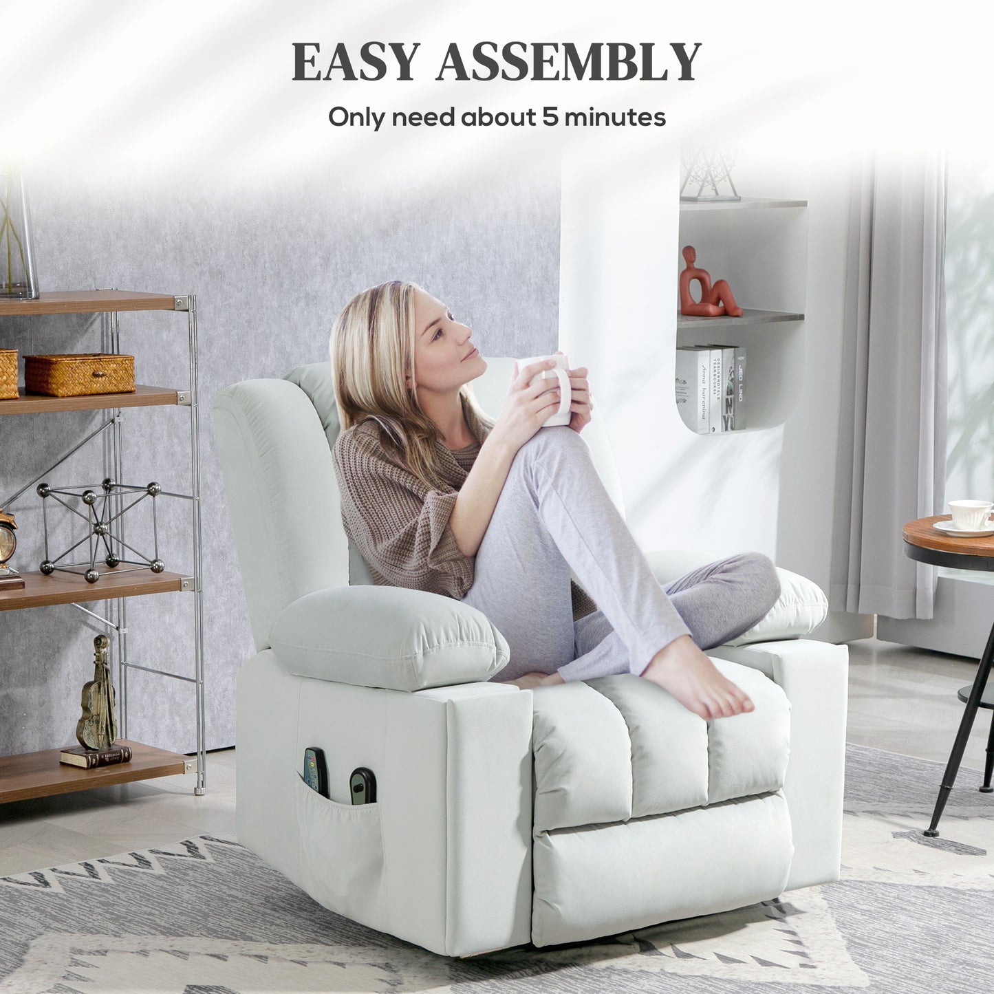 HOMCOM Power Lift Recliner Chair with Vibration Massage and Heat, Electric Lift Chair for Elderly