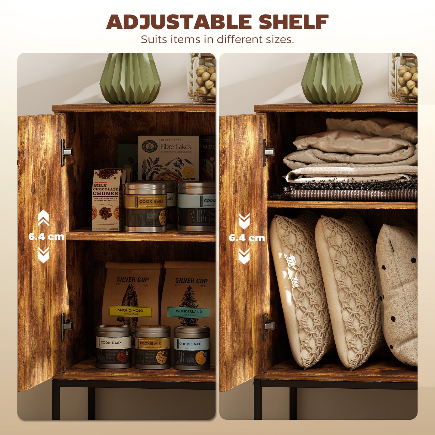 HOMCOM Industrial Rustic Brown Sideboard