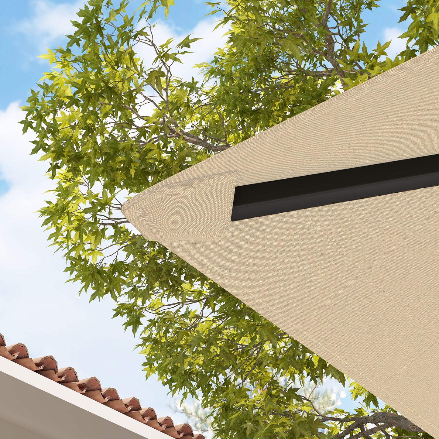 Outsunny 3 x 3(m) Gazebo Canopy Replacement Cover, TOP COVER ONLY, Beige