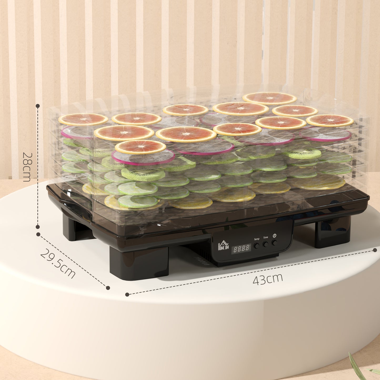 HOMCOM 40-70°C Six-Tray Food Dehydrator - Black