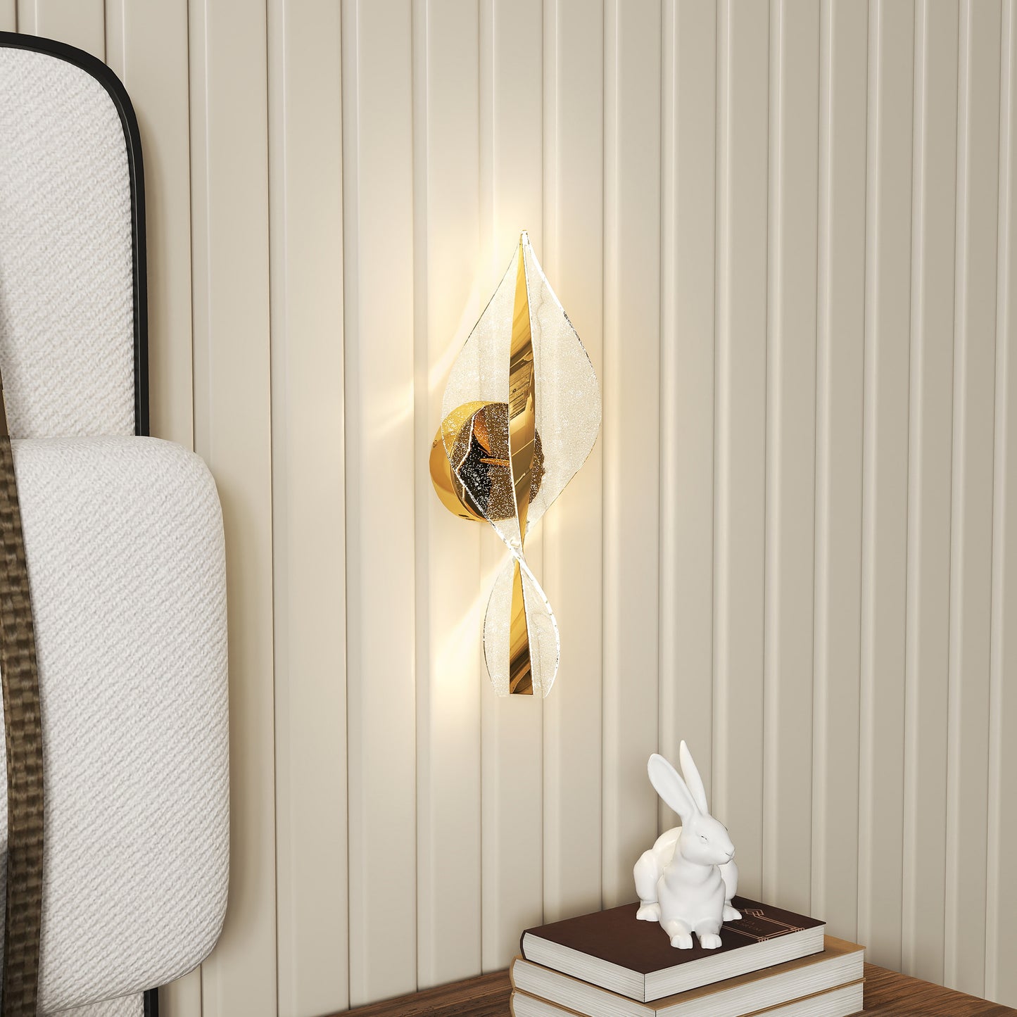 HOMCOM LED Wall Lamp 2 Pack, 13W Modern Spiral Light, Adjustable Colour Temp 3000K/4000K/6500K, for Bedroom, Living Room, Hallway, Stairs, Gold Tone