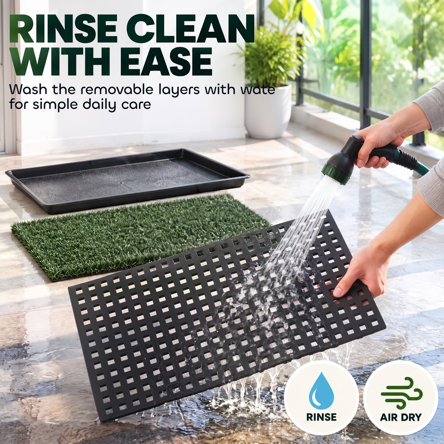 PawHut Dog Toilet Tray, Dog Grass Pee Pad with Artificial Grass Mat, Drainage System for Puppy Training 88x56.5cm