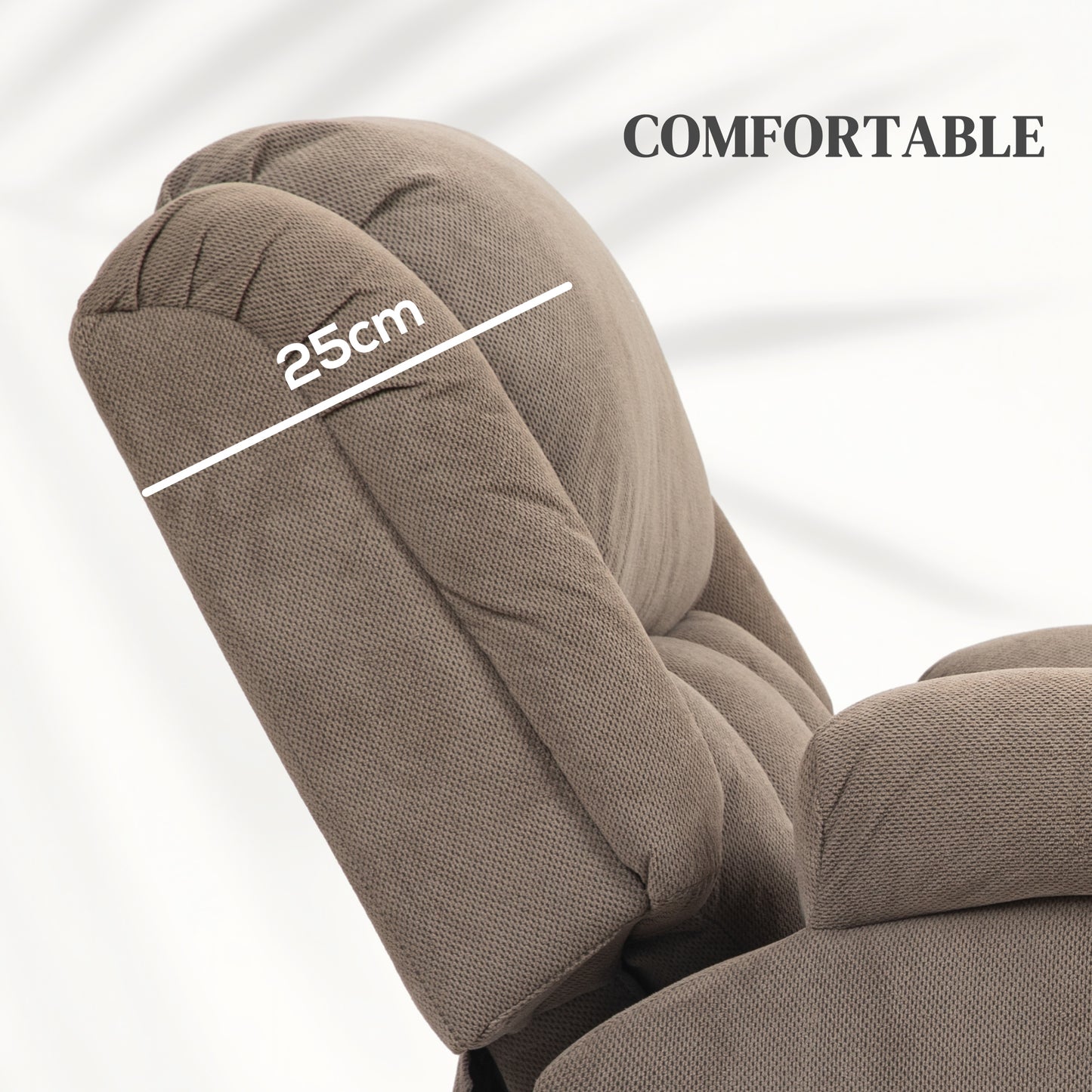 HOMCOM Recliner Armchair Lift Chair, Electric Recliner Chair with Vibration Massage and Heat, Wide Seat, USB Port, Light Brown