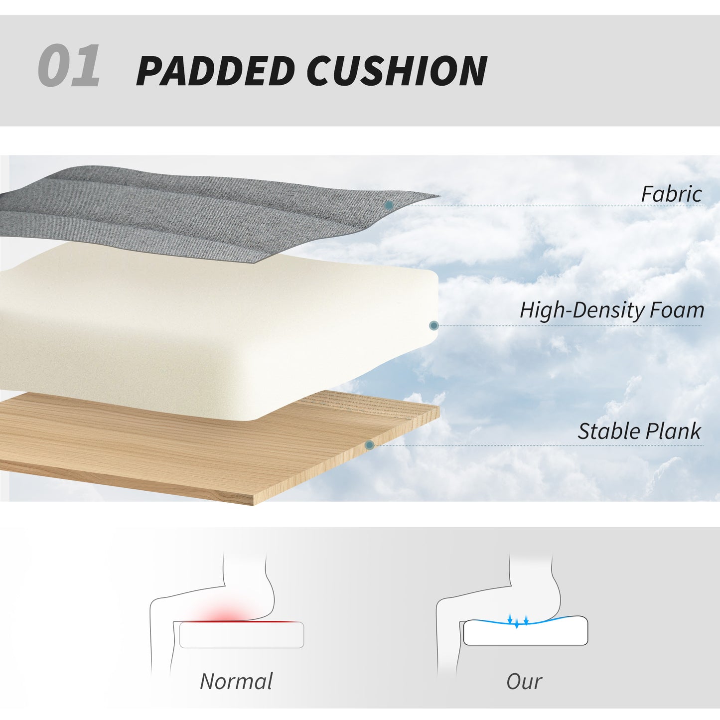 HOMCOM Armless Office Chair, Criss Cross Legs, Wide Seat, Adjustable Swivel, Thick Padding, Tilt Function for Home Office, Grey