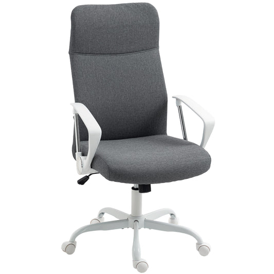 HOMCOM Fabric High Back Office Chair - Grey