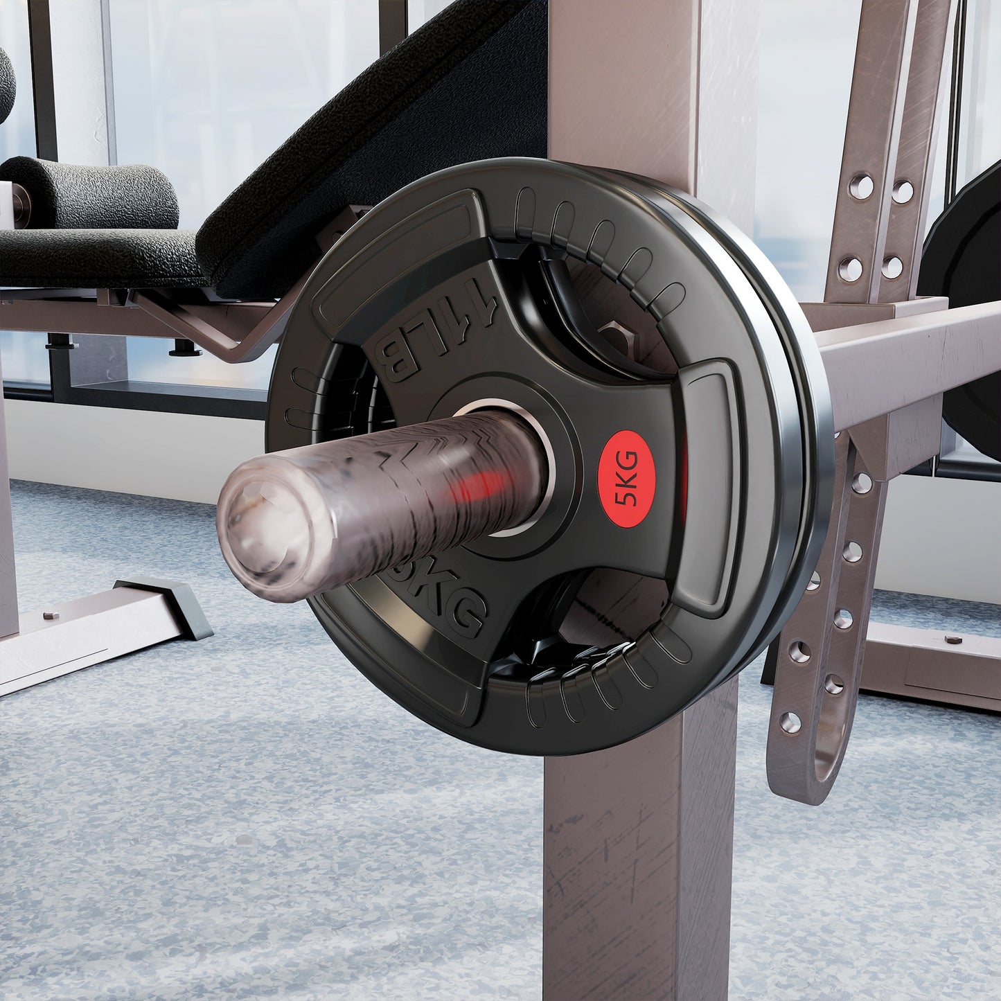 SPORTNOW Olympic Weight Plates, 2"/5cm, 5kg Pair with Tri-Grips for Weightlifting Strength Training Home Gym Fitness, Black