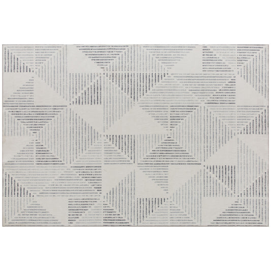 HOMCOM Modern Non-Slip Washable Geometric Area Rug, Soft Carpet for Living Room, Bedroom, Dining Room, Office, 290x200cm, Grey