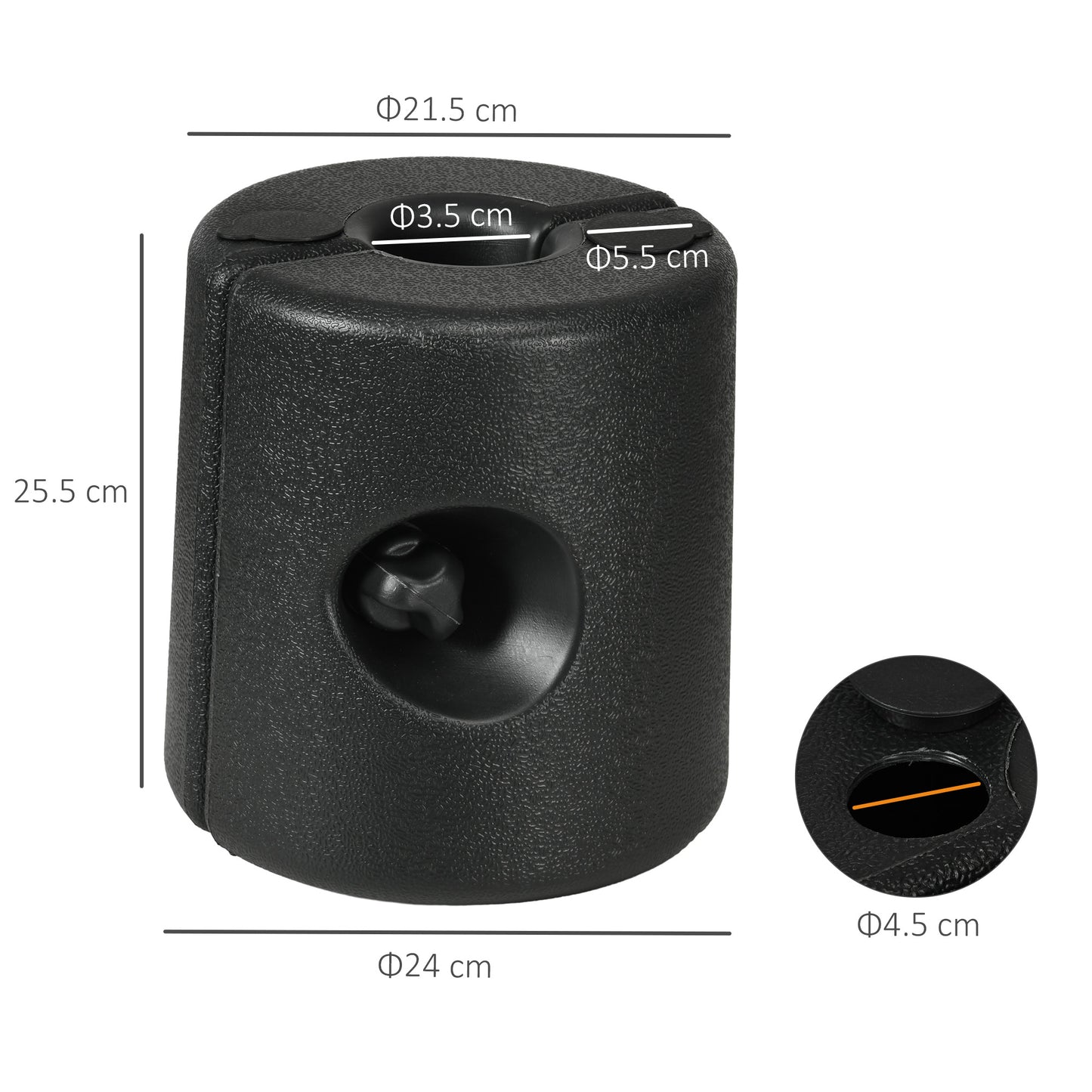 Outsunny HDPE Tent Weights Set of 4, Canopy Weights, Fill Water or Sand, 48KG