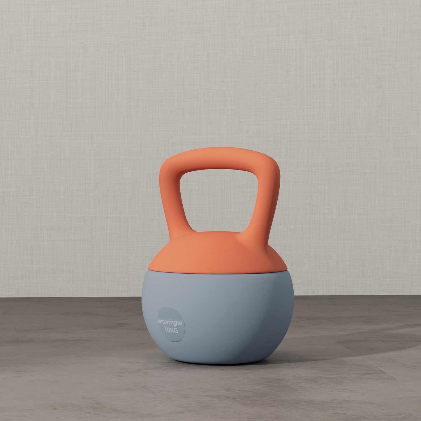 SPORTNOW Soft Kettlebell, 10kg Kettle Bell with Non-Slip Handle for Home Gym Weight Lifting and Strength Training, Orange and Grey