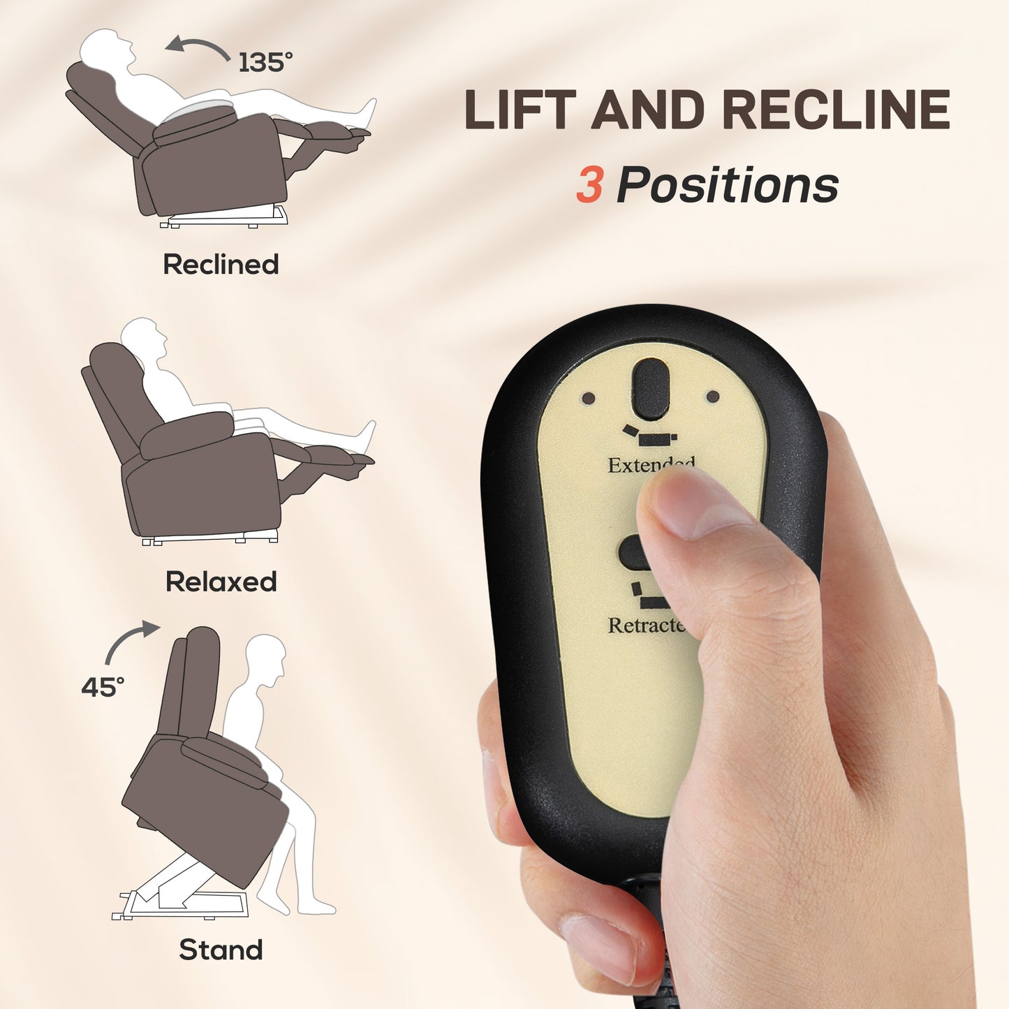 HOMCOM Electric Rise/Recline Armchair, with Reading Light - Brown