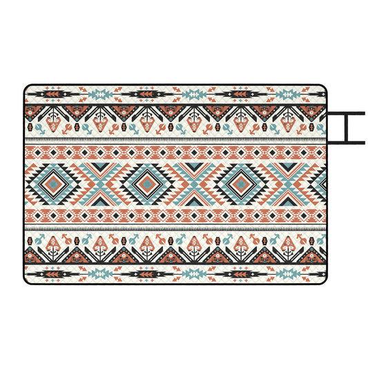 Outsunny Picnic Blanket, 300x200CM Large Beach Blanket Outdoor Picnic Mat with Integrated Strap for Camping, Mix-Colour