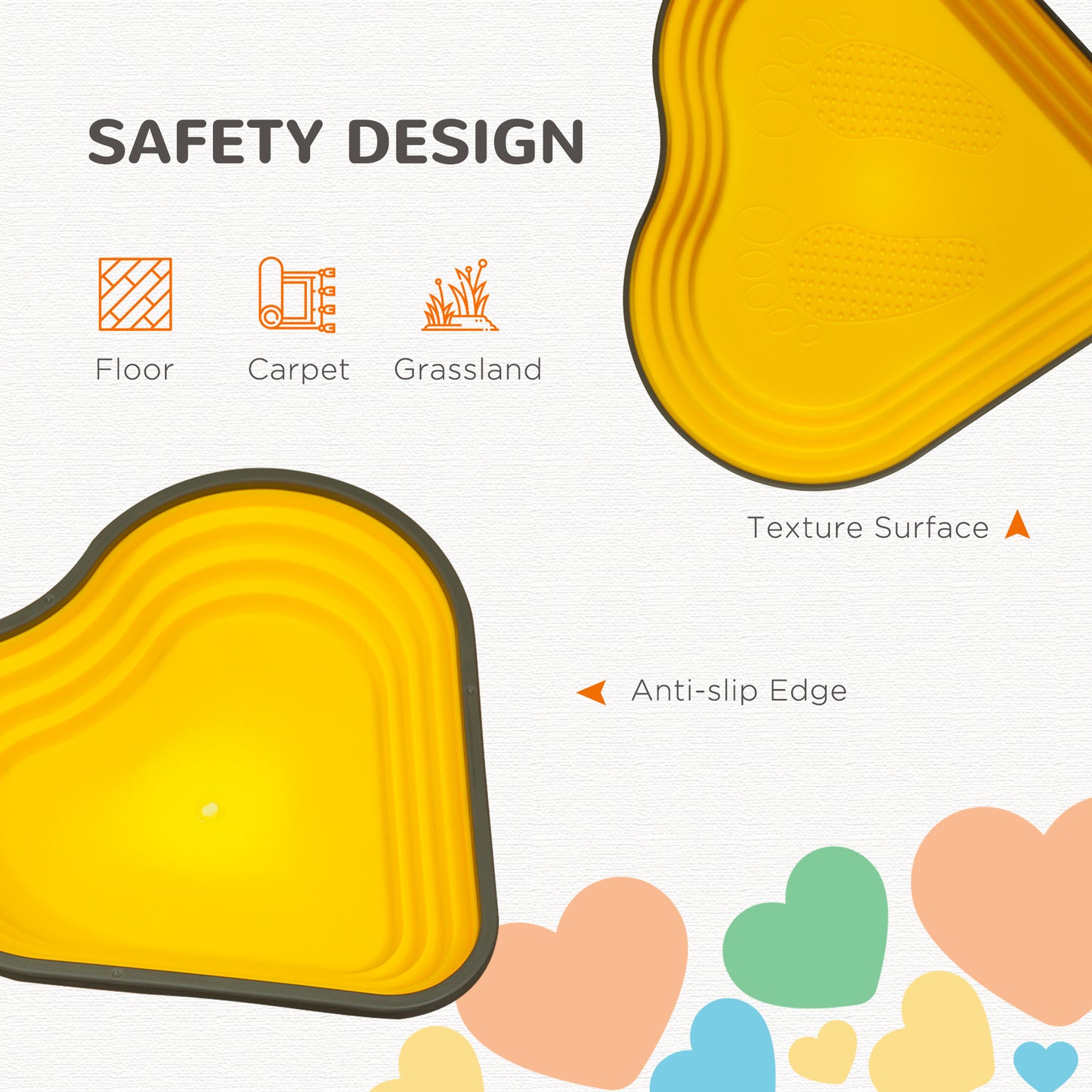 AIYAPLAY 6PCs Heart-Shaped Kids Stepping Stones Balance & Motor Skills, Multicoloured