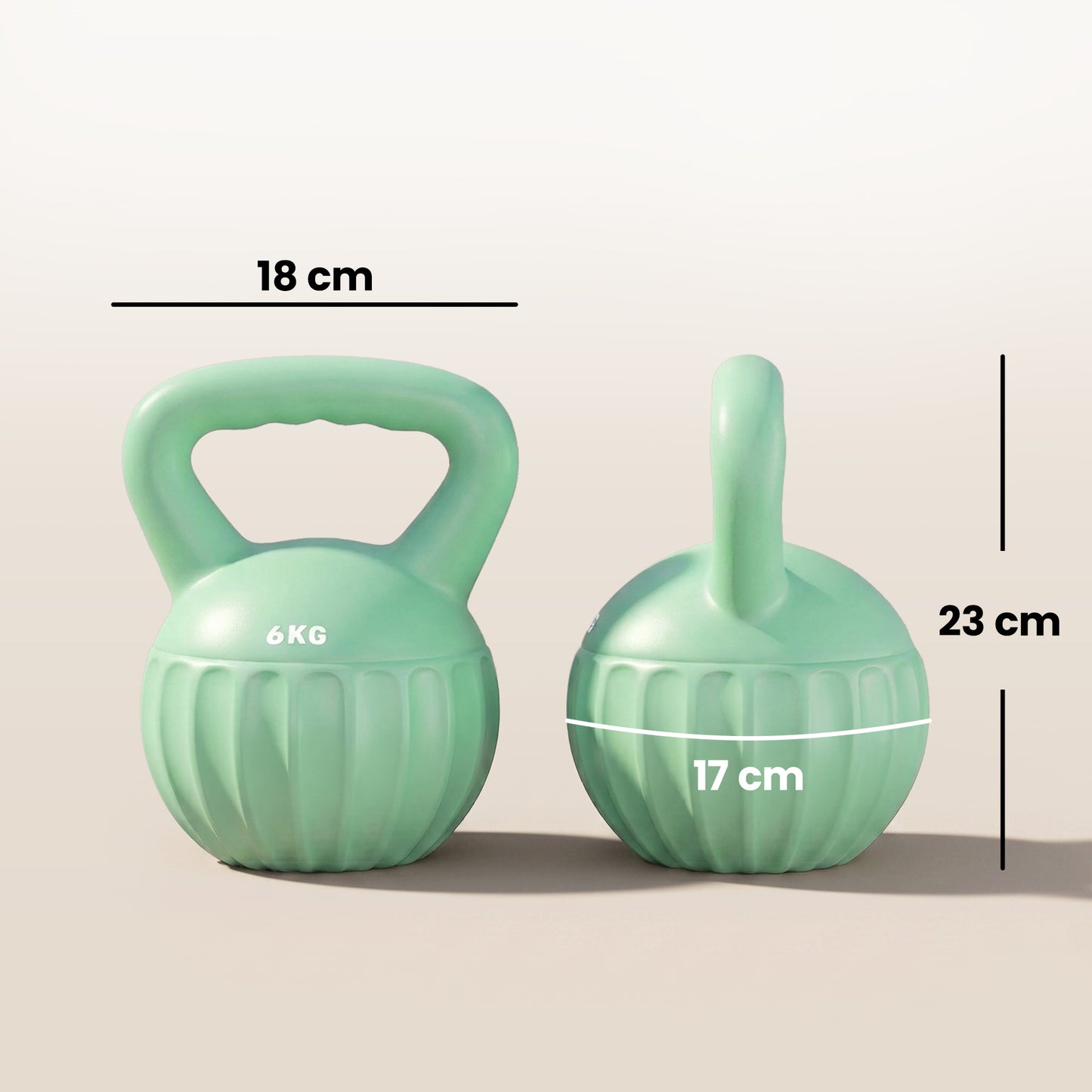 SPORTNOW Kettlebell for Strength Training Kettle Bell with Non-Slip Handle 6 kg Green