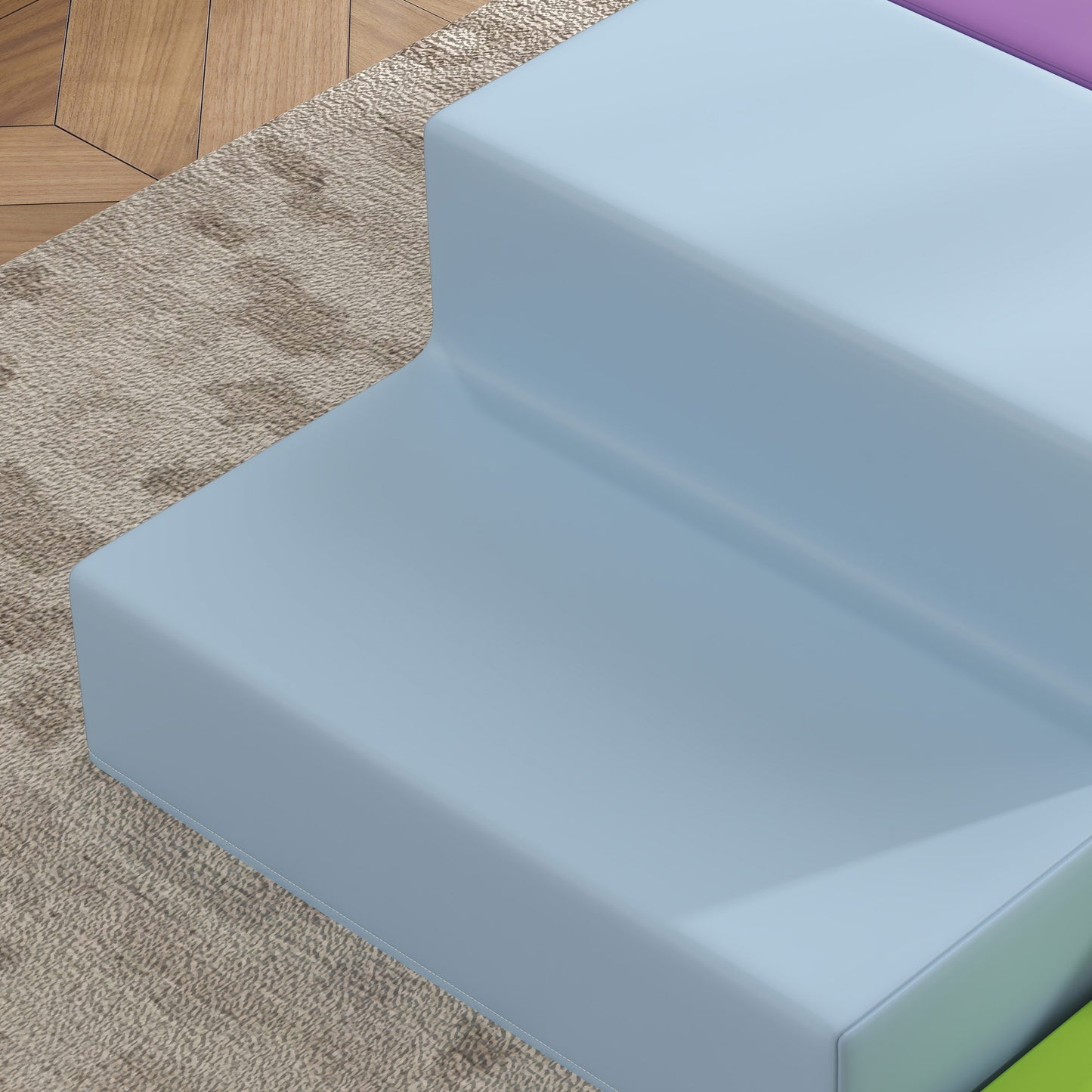 HOMCOM 4-piece Soft Play Set, Climb and Crawl Foam, Toddler Stairs and Ramp, Multicolour