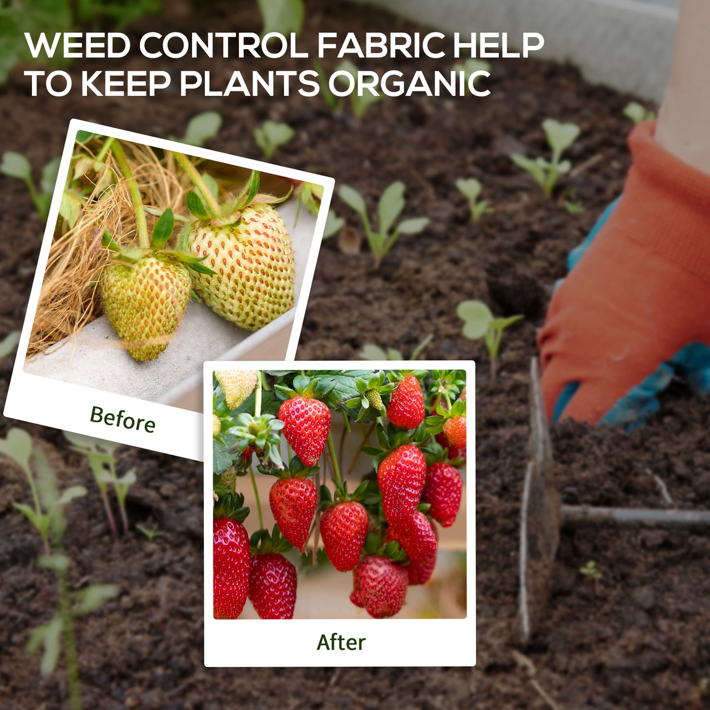 Outsunny Weed Membrane, Heavy Duty Weed Control Membrane 1 x 2m, for Landscaping Driveway Gravel Artificial Grass Lawn Underlay, Black