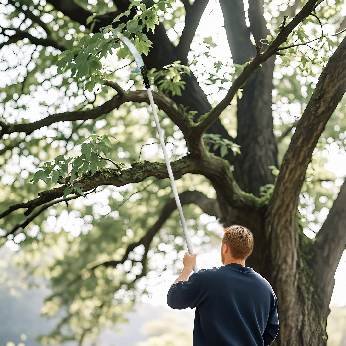 Outsunny Extendable Tree Pruner, Telescopic Pole Saw with 40 cm Blade, Lightweight for High Branches, 1.8-2.9 m Reach, Green