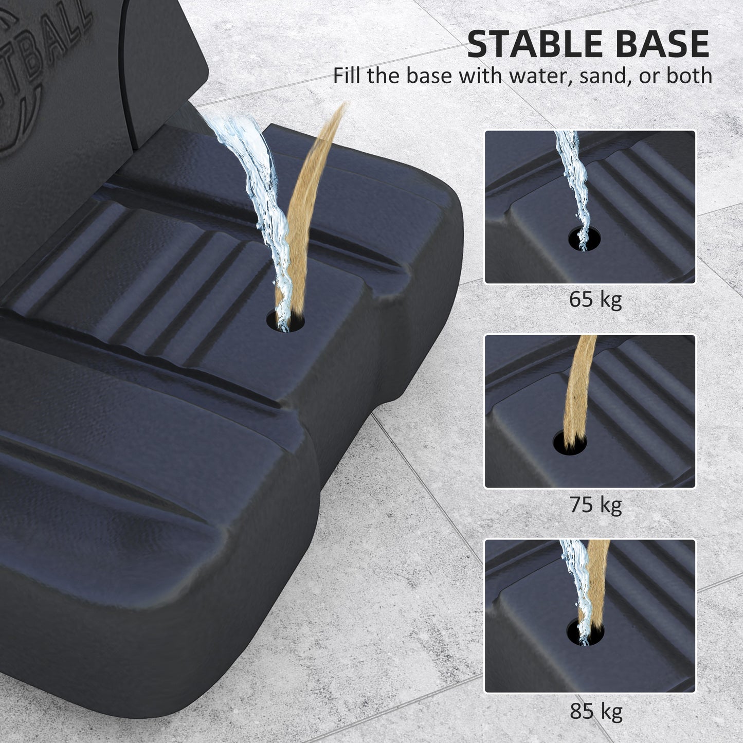 SPORTNOW Basketball Hoop Outdoor, Height Adjustable Basketball Hoop and Stand with Rebound System