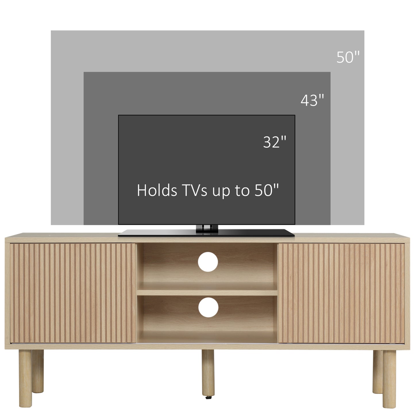 HOMCOM TV Stand Cabinet, TV Unit for TVs up to 50"
