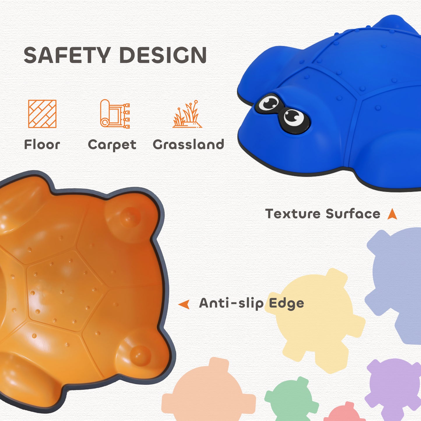 AIYAPLAY 9 PCS Balance Stepping Stones with Non-slip Edge, Indoor Outdoor Obstacle Courses for Kids Ages 3-8 Years, Multicoloured