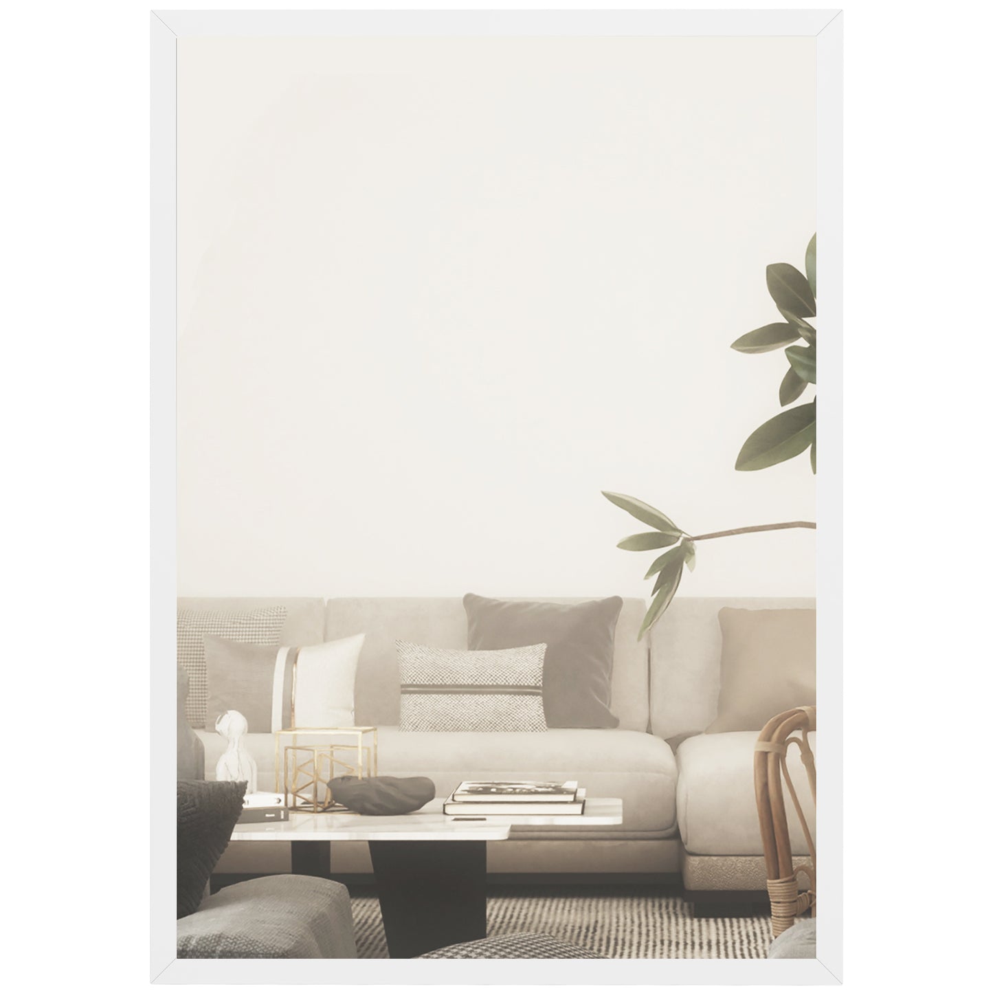 HOMCOM Rectangular wall mirror 60 x 40 cm, white wood frame, ideal for bathroom, living room or bedroom