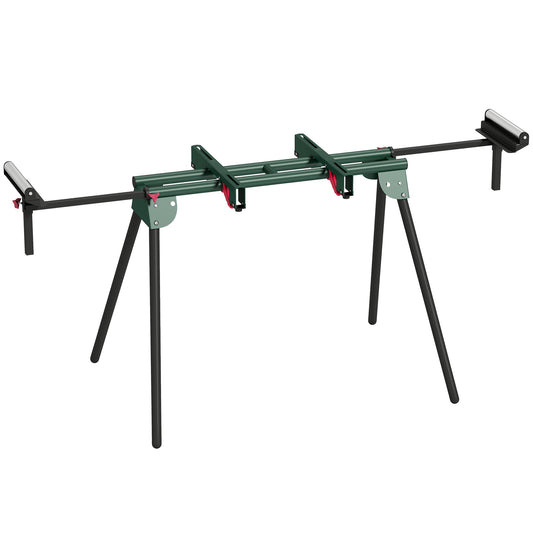 HOMCOM Universal Mitre Saw Stand with Adjustable Rollers and Support Arms, Portable Miter Saw Stand with Folding Legs