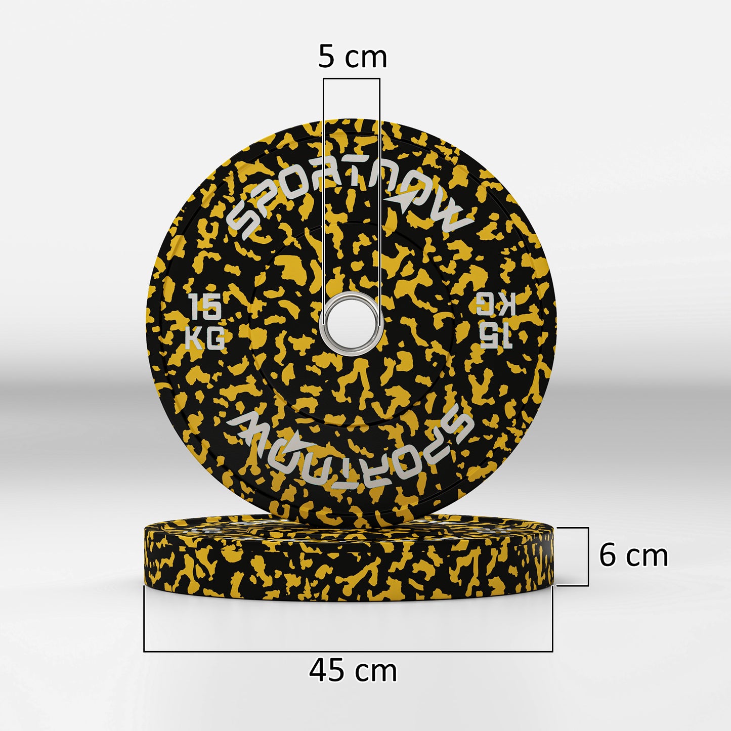 SPORTNOW Olympic Weight Plates Set, 15kg Rubber Discs, 2"/5cm Holes, Home Gym Use