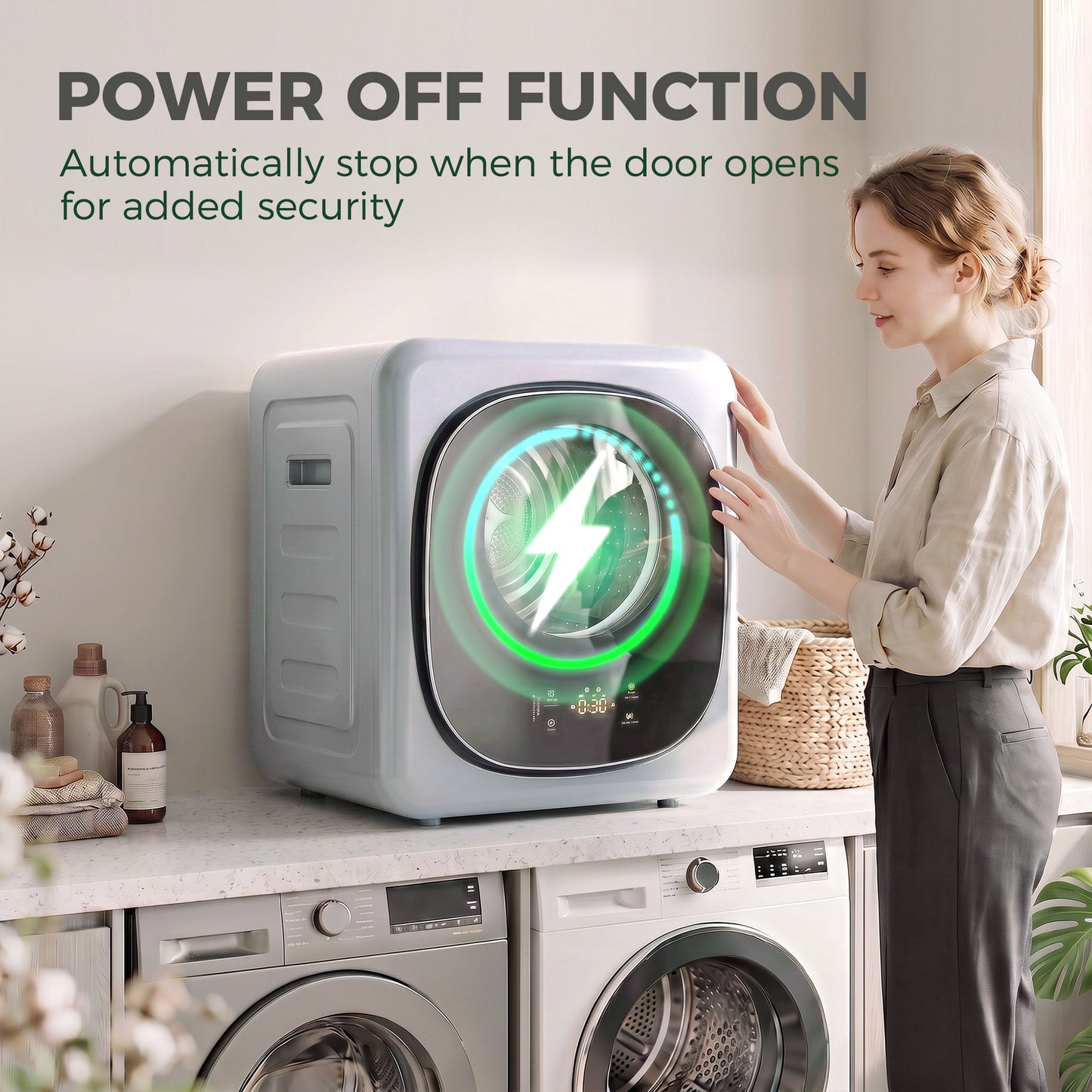 HOMCOM 4kg Vented Tumble Dryer with 5 Drying Mode, 800W Compact Freestanding Front Tumble Dryer, Silver