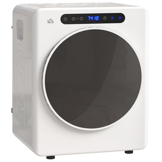 HOMCOM 8kg Vented Tumble Dryer, 1000W Portable Clothes Dryer, 6 Heat Settings, White