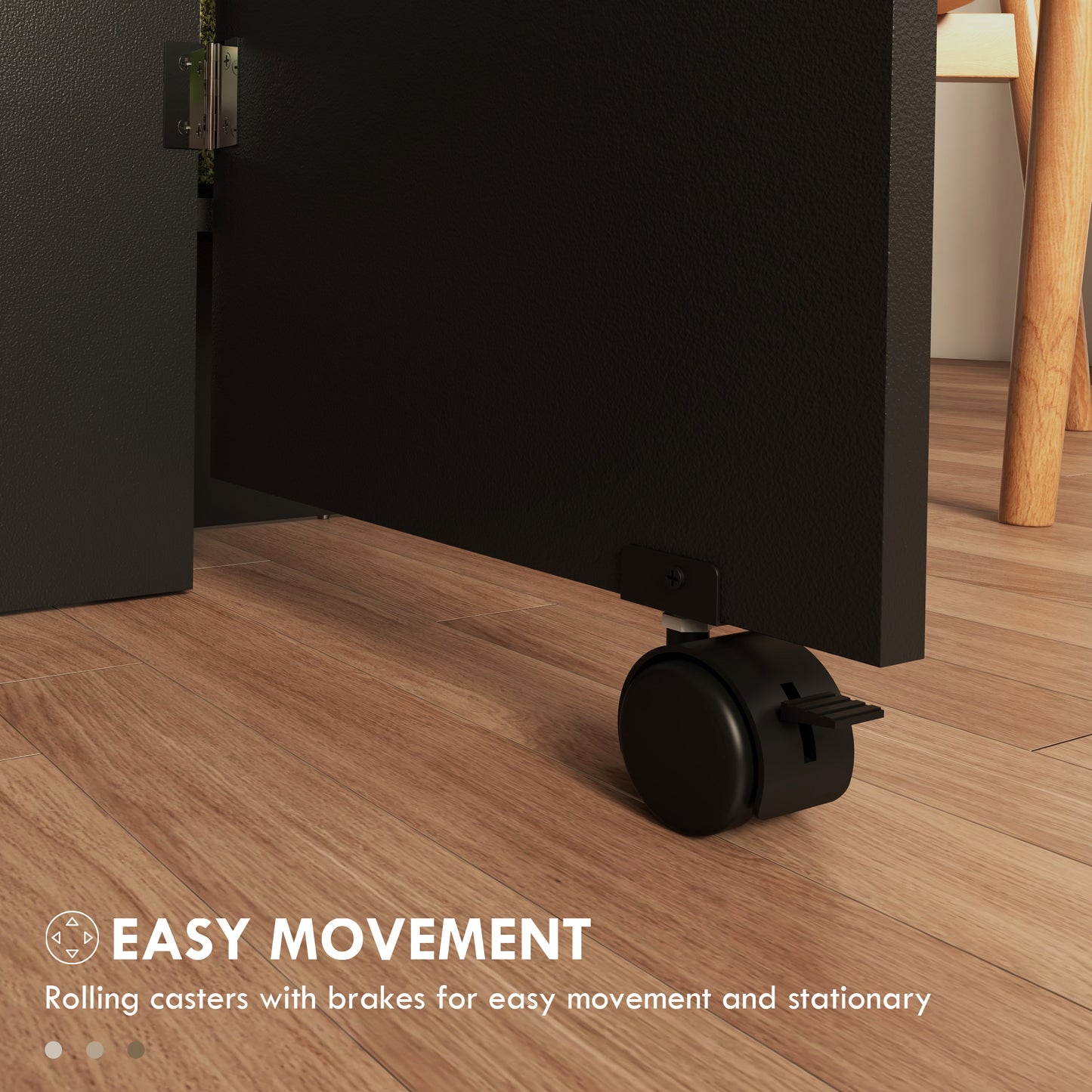 HOMCOM Folding Dining Table, Drop Leaf Design, 2-Tier Shelves, Rolling Casters, Oak and Black