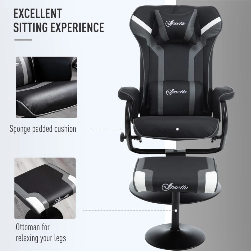 Vinsetto Racing-Style Recliner Chair, with Footstool