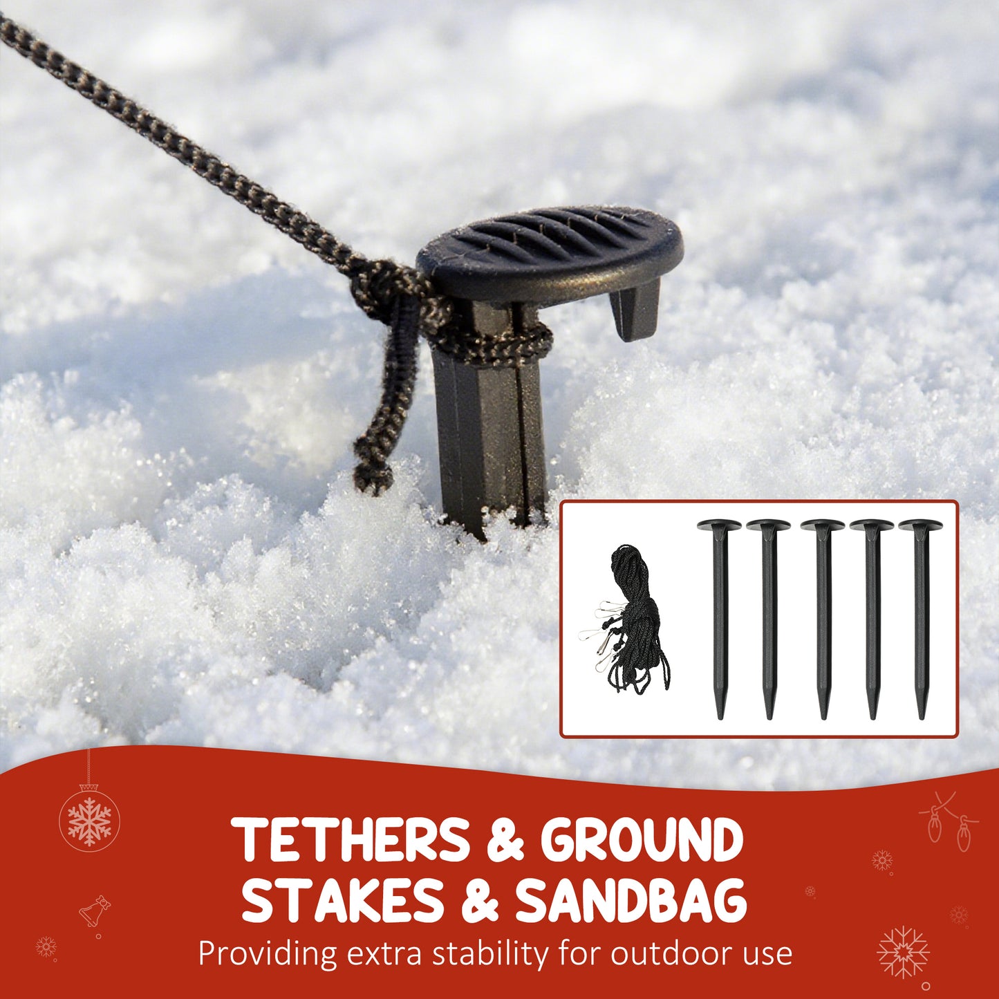 Outsunny 6FT Christmas Inflatables Snowman & Penguins with LED Lights and Flashing Projector, Indoor Outdoor Decor, Garden, Blow Up Decoration