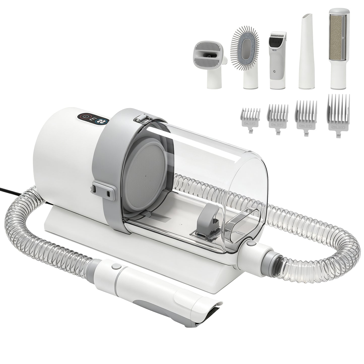PawHut Dog Grooming Kit with 10Kpa Vacuum, 2.5L Dog Vacuum Groomer & Clipper, 5 in 1 Pet Grooming Kit, Low Noise 65dB
