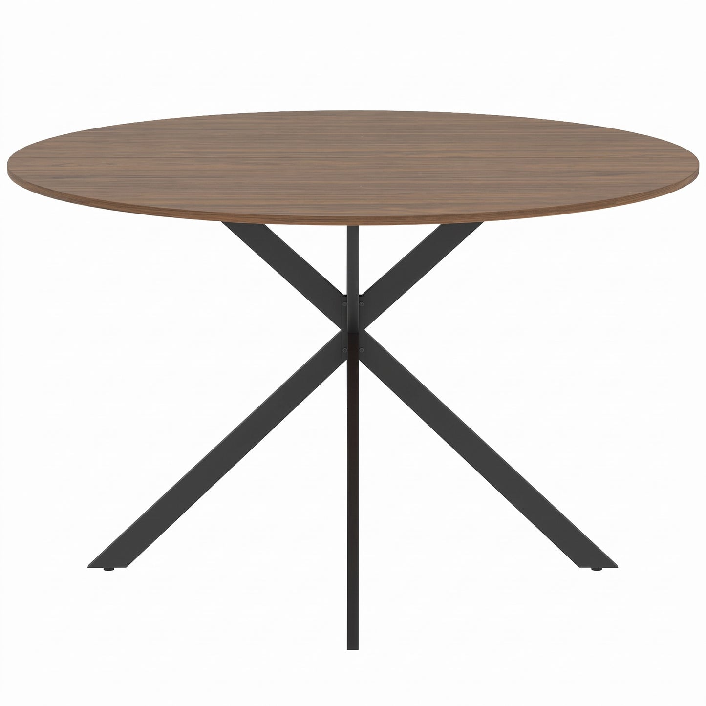 HOMCOM Dining Table for 4, 120 cm Industrial Kitchen Table with Wood Effect Tabletop and Steel Legs, Brown
