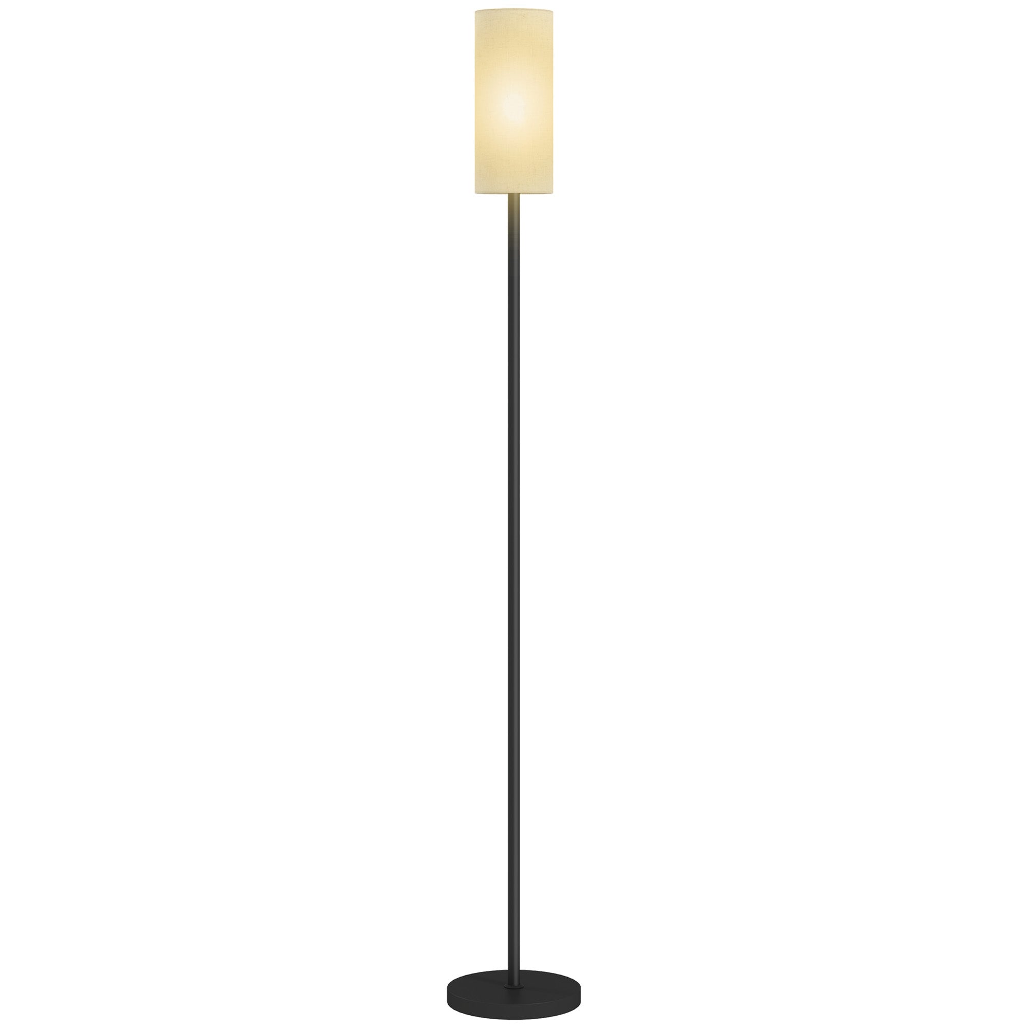 HOMCOM Floor Lamp for Living Room, Modern Standing Lamp with Linen Sha ...
