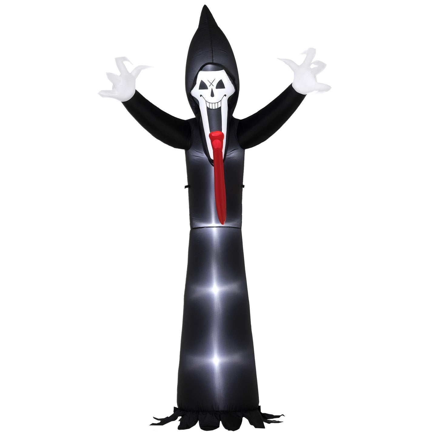 Outsunny 10 FT Grim Reaper Halloween Inflatable with 5 Built-in LED Lights, Blow Up Outdoor Halloween Decoration for Indoor, Outdoor Party