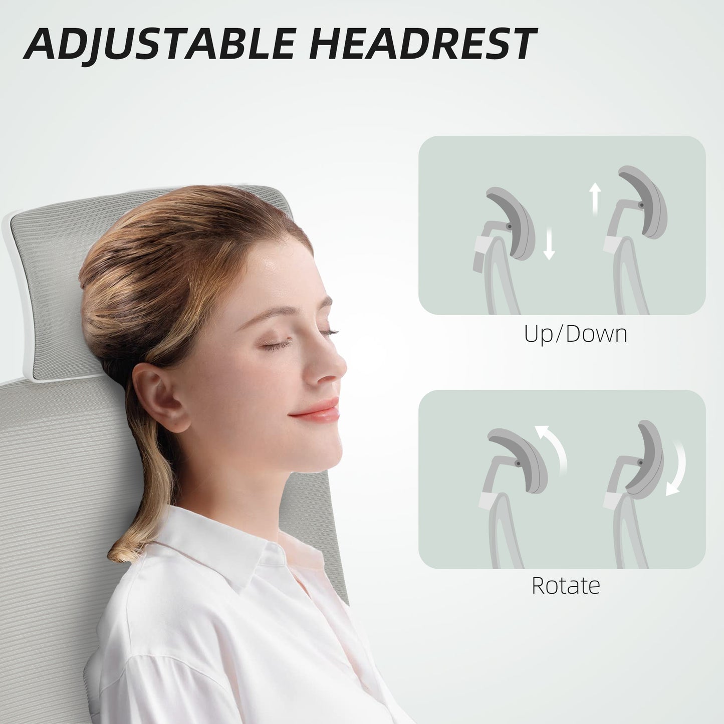 HOMCOM Executive Office Chair, Ergonomic Mesh, Flip-up Armrest, Adjustable Lumbar, Swivel, Grey