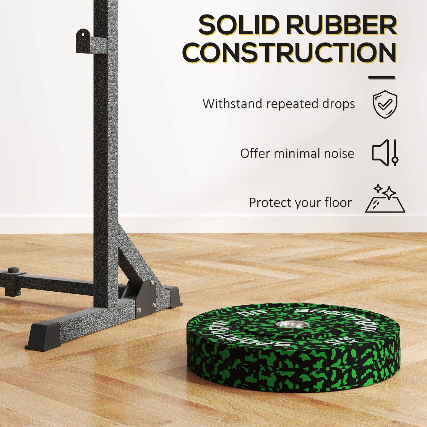 SPORTNOW Olympic Weight Plates Set, 10kg Rubber Discs, 2"/5cm Holes, Home Gym Use