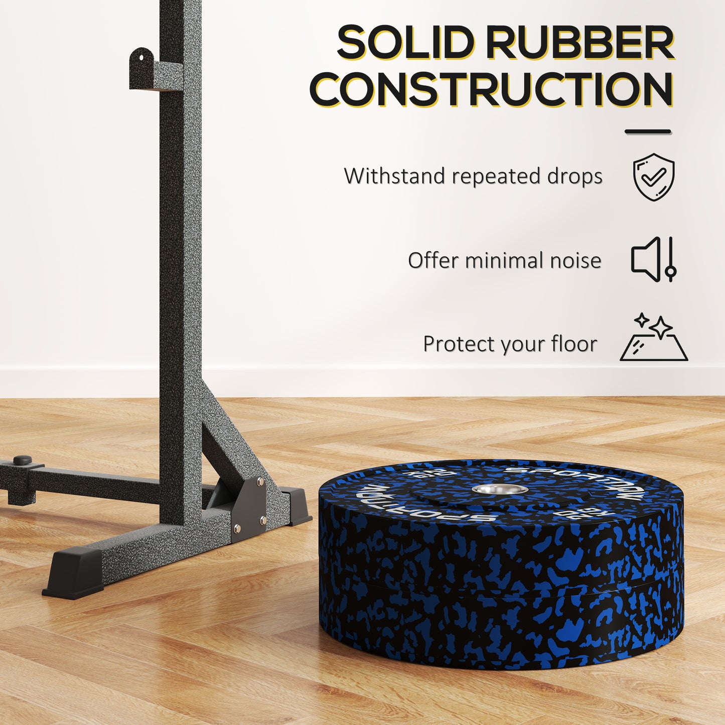 SPORTNOW Olympic Weight Plates Set, 20kg Rubber Discs, 2"/5cm Holes, Home Gym Use