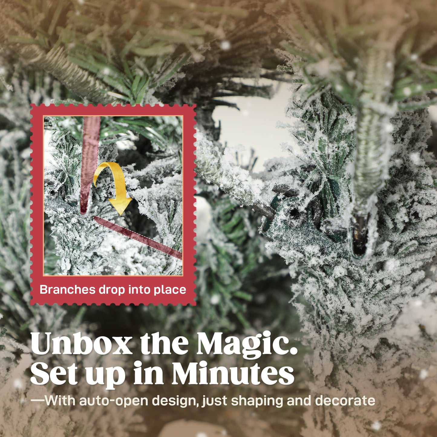 HOMCOM 6ft Flocked Artificial Christmas Tree