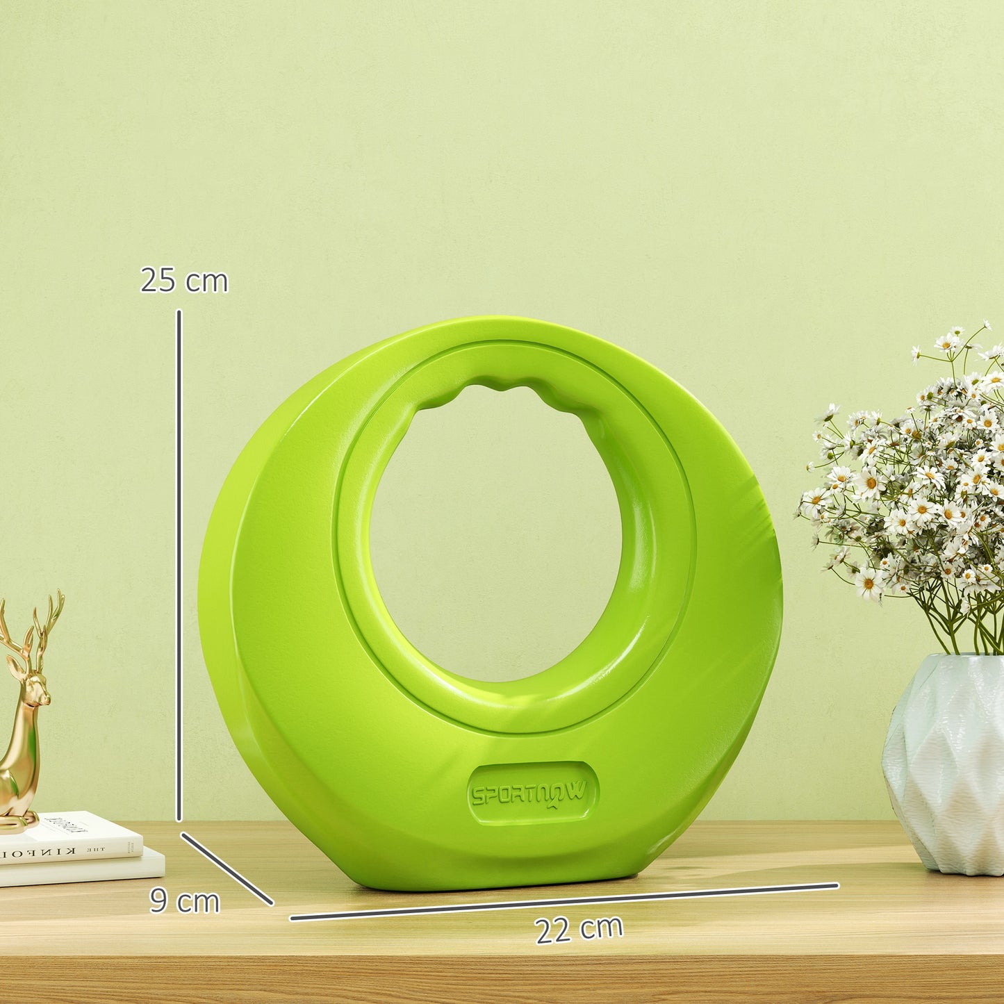 SPORTNOW 8kg Kettlebell, Soft Kettle Bell with Wide Handle for Home Gym Weight Lifting and Strength Training, Green