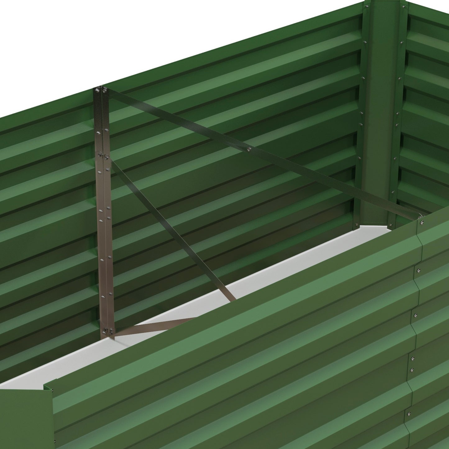Outsunny Set of 2 Raised Beds, Galvanised Steel Planters for Vegetables, Plants, Flowers & Herbs, 180 x 90 x 59 cm, Green