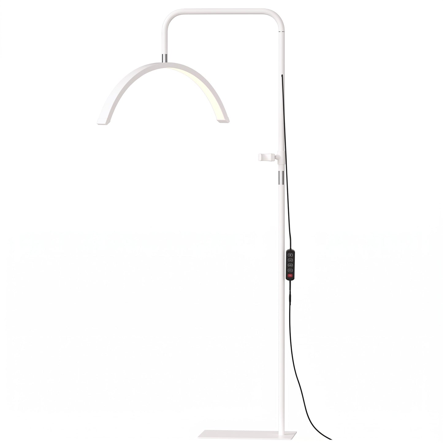HOMCOM Half Moon Lash Light, 350° Rotatable Head, 7 Colours, Dimmable Beauty Floor Lamp, White