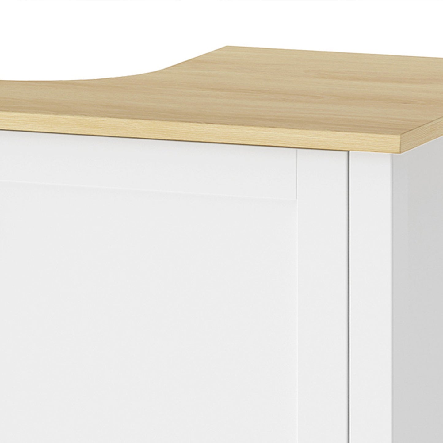 HOMCOM Under Sink Bathroom Cabinet with 2 Doors, Open Shelf and U-Shape Cut-Out for Basin with or without Pedestal, White