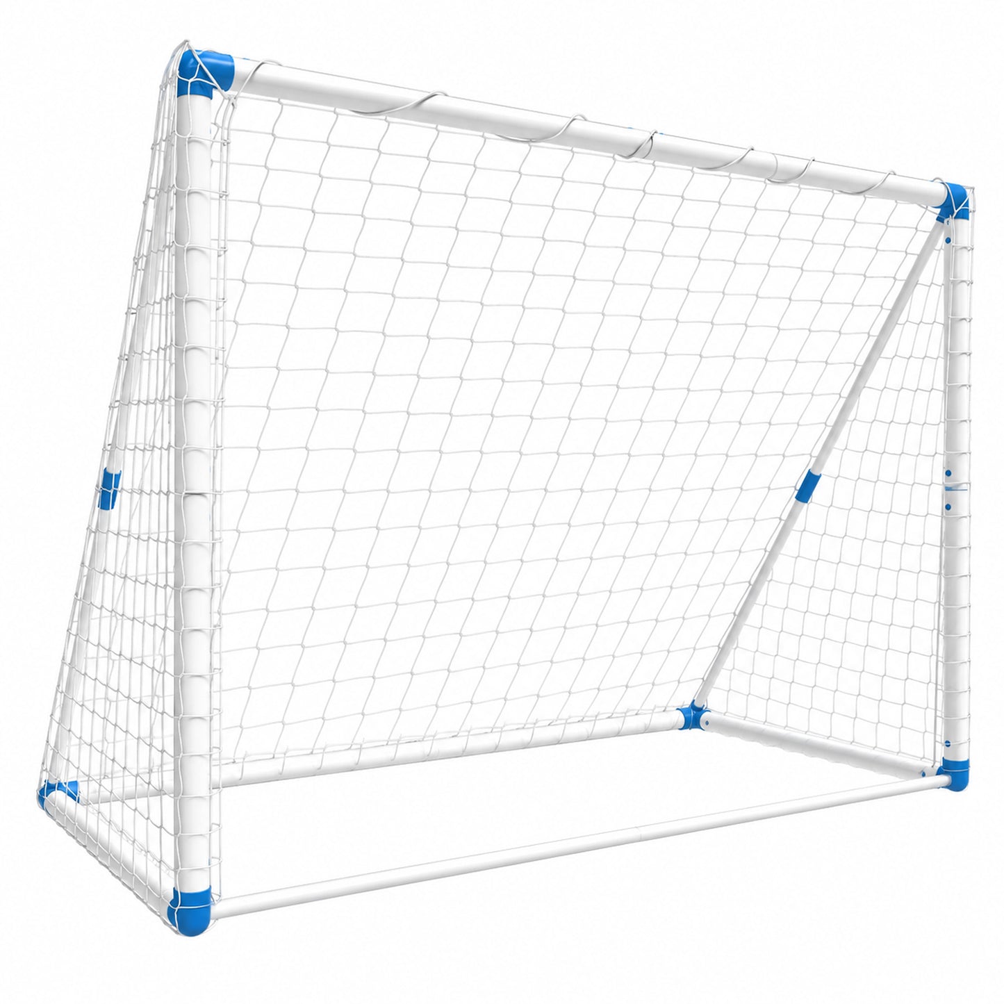 SPORTNOW Football Goal, 183 x 96 x 130 cm Foldable Practice Football Net with Ball Pump, Ground Stakes and PVC ball, White
