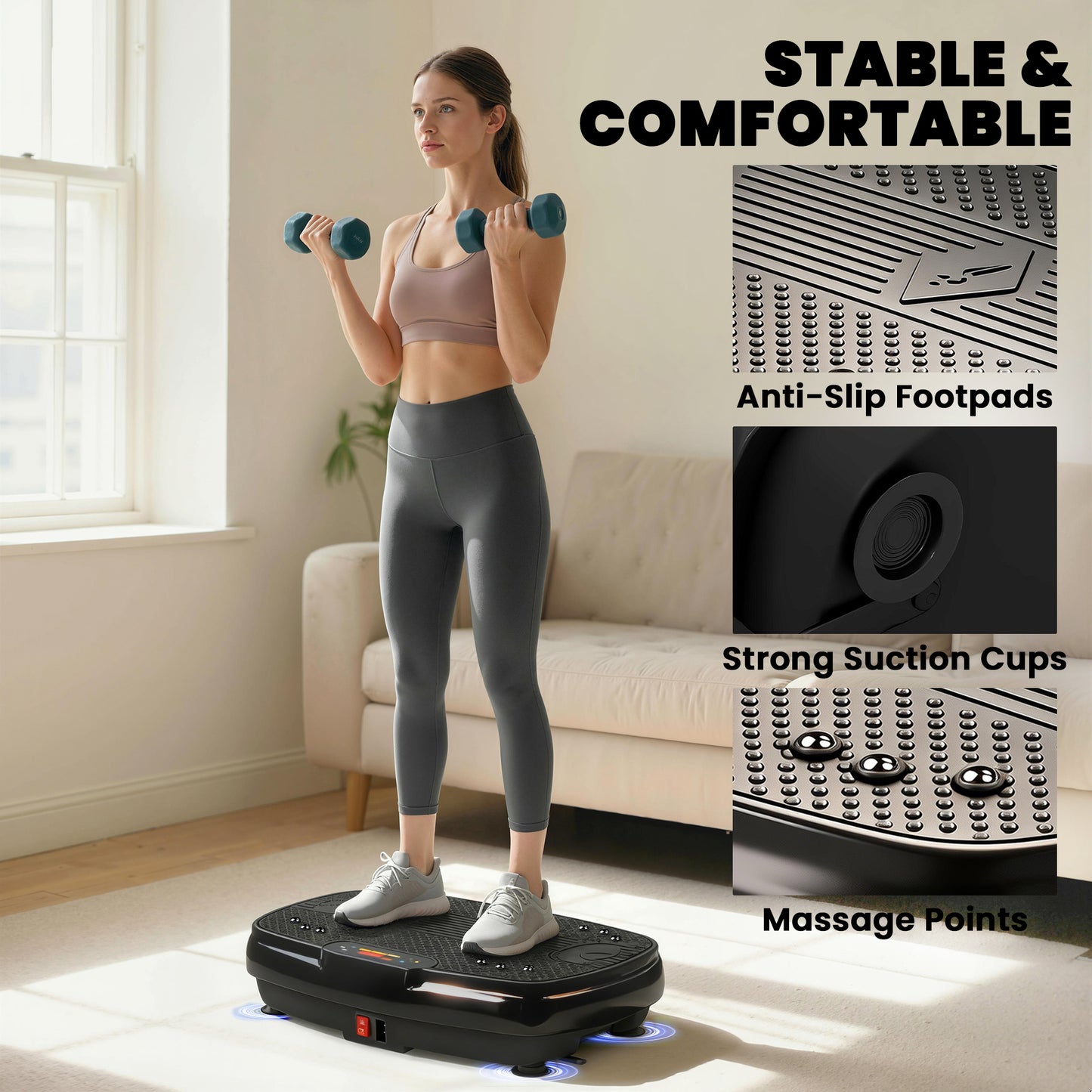 SPORTNOW Vibration Plate Exercise Machine with 120 Speed Levels, 5 Programs, Vibrating Plate with Resistance Bands