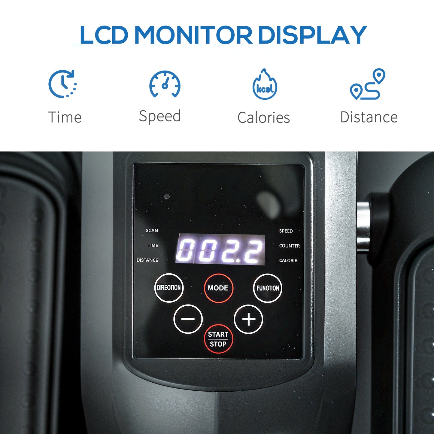 SPORTNOW Under Desk Elliptical, Pedal Exerciser with 12 Programs, LCD Monitor, Compact, Remote Control