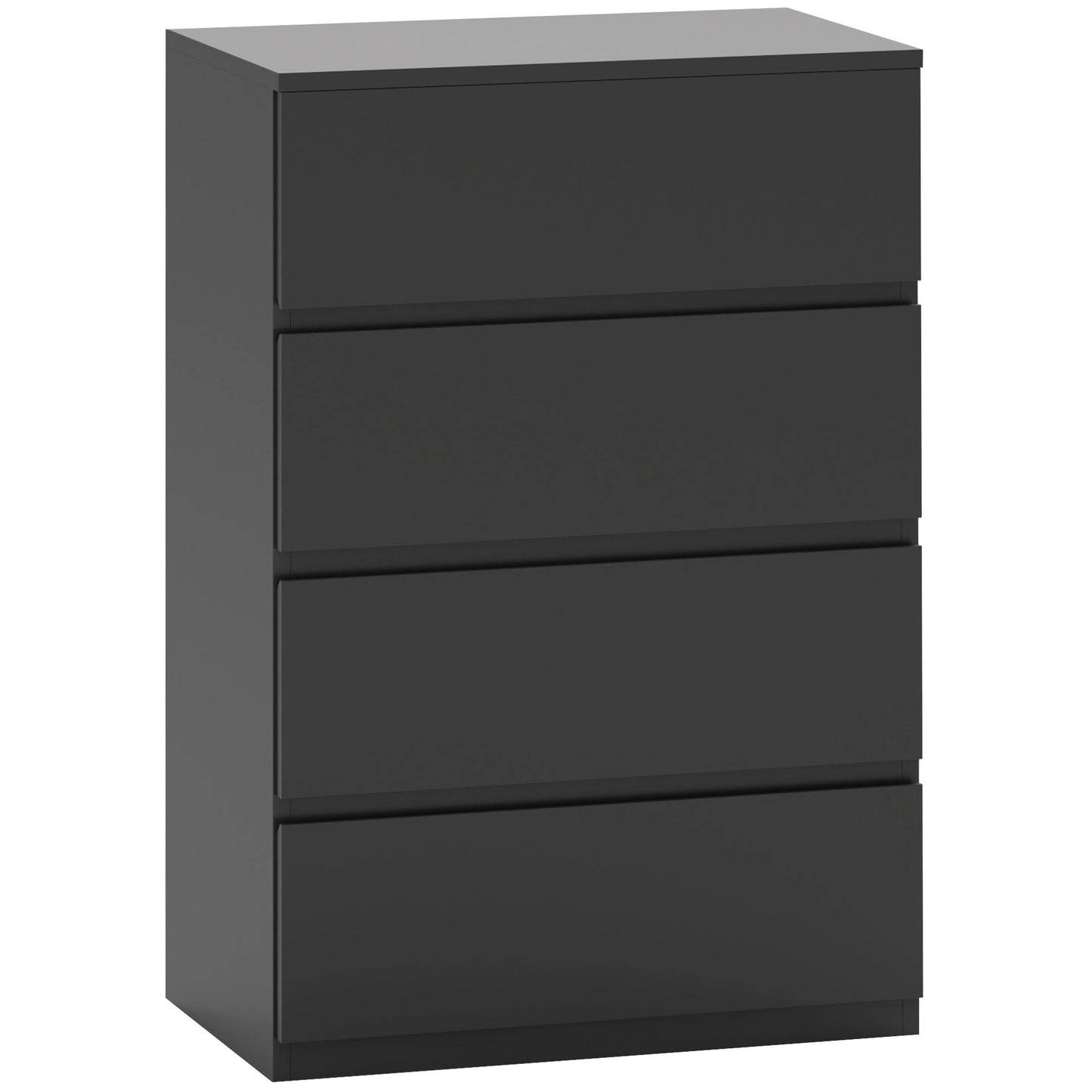 HOMCOM Chest of Drawers, 4-Drawer Storage Cabinets, Modern Dresser, Storage Drawer Unit for Bedroom - Black