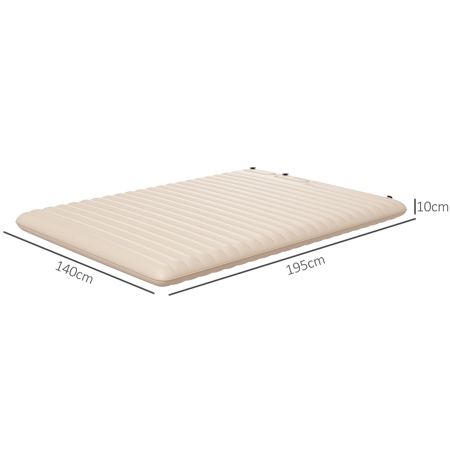 Outsunny Double Size Air Bed with Built-in Foot Pump and Carry Bag White